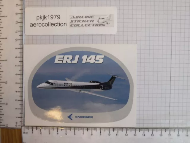 ~ EMBRAER ERJ 145 ~ OFFIZIELLER Aufkleber/Aufkleber ~ SEHR SELTEN ~ 3