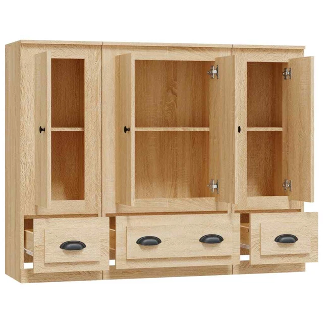 AX Credenza 3 Mobiletti 132x35.5x103.5cm Rovere Sonoma Minimalista Sala 3185298