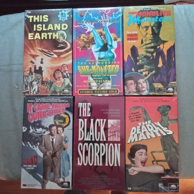 6 Lot Horror/SciFi VHS Movies Viewed Once Or New