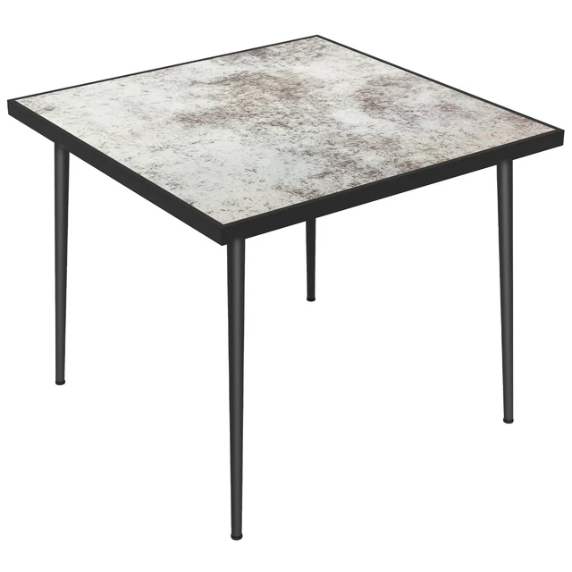 OUTSUNNY OUTDOOR DINING Table for 4 with Marble Effect Tempered Glass