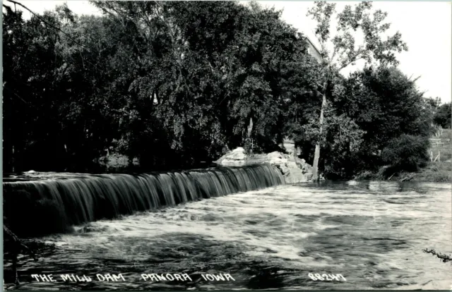 RPPC Old Mill Dam Panora Iowa IA UNP Unused Postcard D1