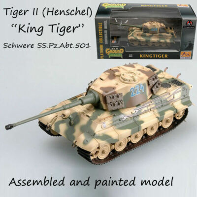 WW2 German King Tiger II Henschel rare SS abt 501 painting Tank 1:72 Easy Model