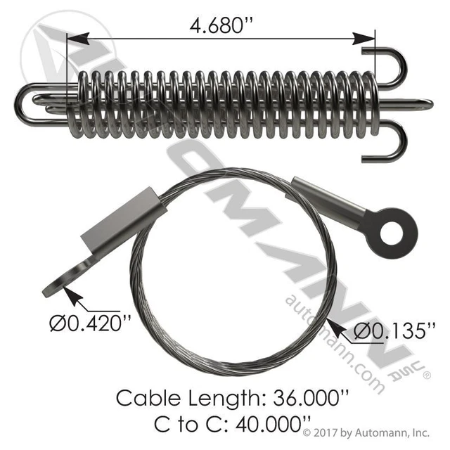 Peterbilt 36.0in Hood Cable C to C of Cable 40.0in 1304503040
