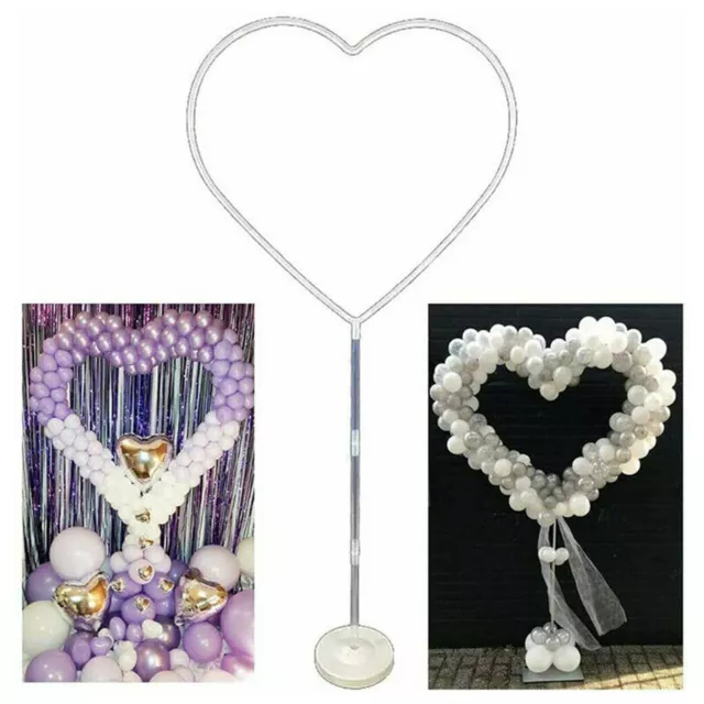 Heart Shape Balloon Arch Wedding Metal Backdrop Stand Love Flowers Arch