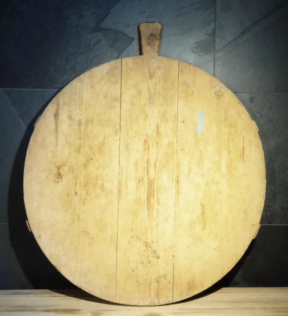 Großes rundes antikes Kuchenbrett Backbrett  Deko Bäckerei 52 cm