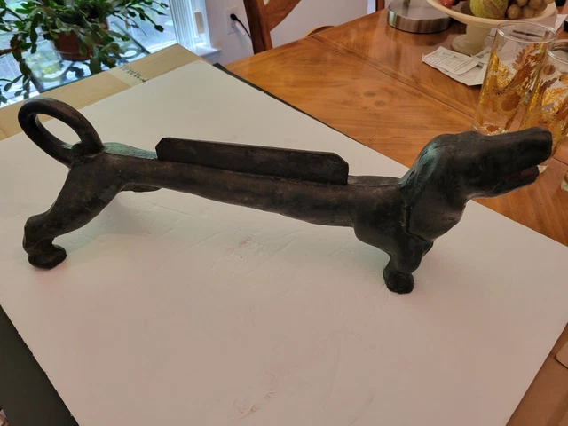 Vintage Cast Iron Dachshund Dog Boot Scraper 21"