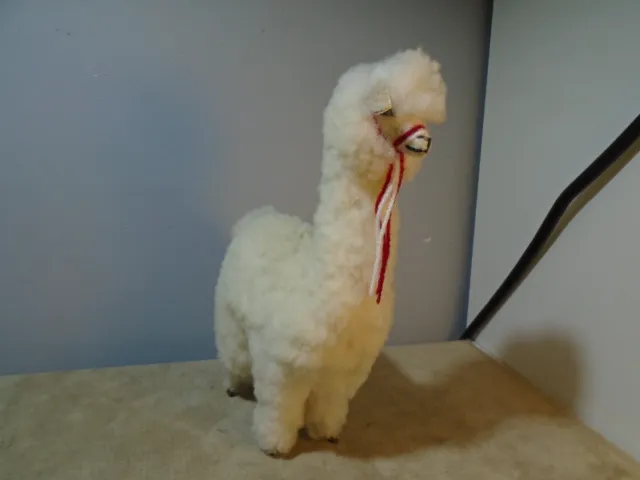 Handmade Wool Covered Llama Alpaca 7.5” X 5” Figure Unbranded (Ma1270)