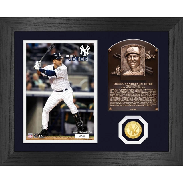 Highland Mint Derek Jeter Hall of Fame Plaque Bronze Coin 13 x 16 Photo Mint