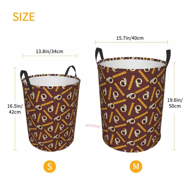 Washington Foldable Clothes Bag,Circular Printed Washing Bin Size M 2