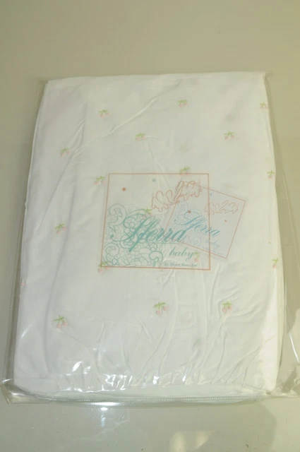 Neuf Sferra Bébé Smocks Annie's Poussière Jupe Berceau Rose Brodé Roses Blanc