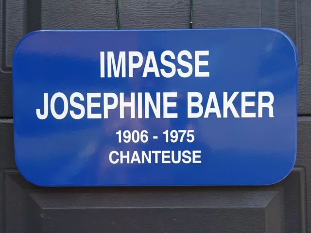 plaque émaillée ancien panneau de rue JOSEPHINE BAKER enamel street road sign