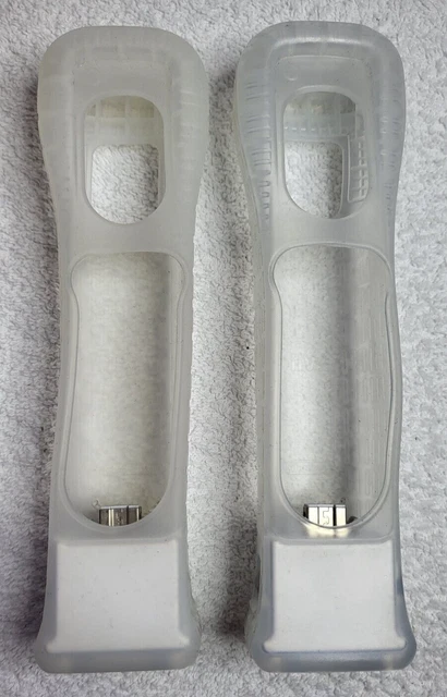Lot of 2 OEM Nintendo Wii Motion Plus Adapter RVL-026 White With Gel Cover