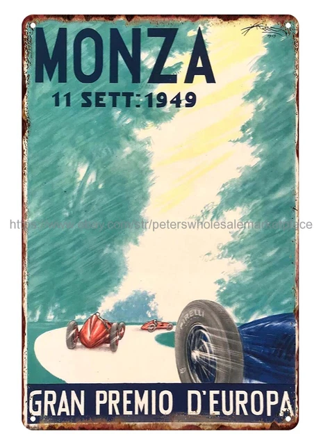 love wall picture 1949 Gran Premio d'Europa Monza auto car racing metal tin sign