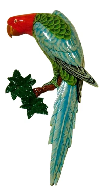 Tropical Macaw Parrot Tiki Bar Wall Bath Kids Decor Light Blue