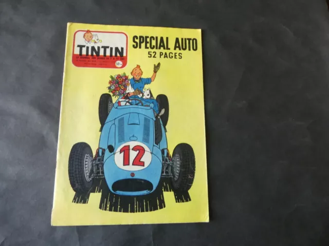 Journal De Tintin Français N°444 Couverture Herge Tintin Special Auto