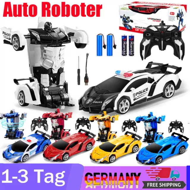 Spielzeug Transformer Auto Rennauto Roboter mit Fernbedienung Motor Wagen kinder