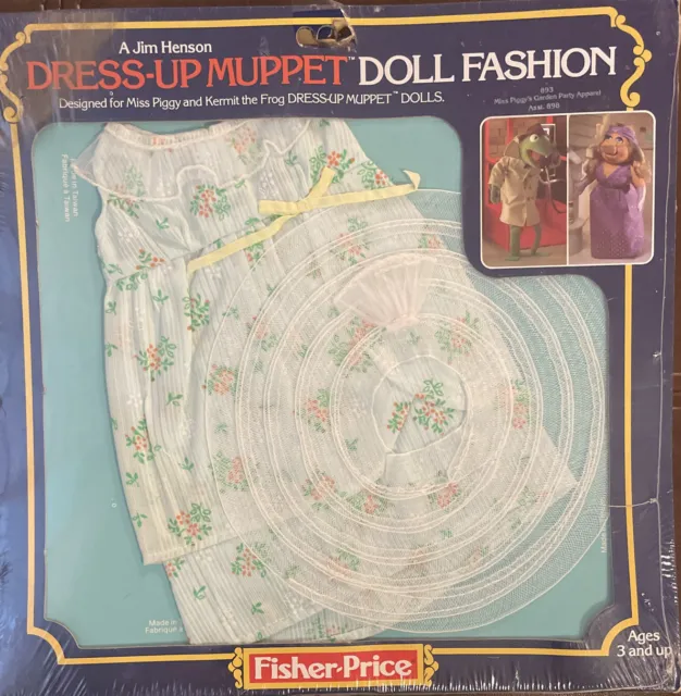 Fisher-Price 1981 Miss Piggy’s Garden Party Apparel Dress-Up Muppet Doll Fashion