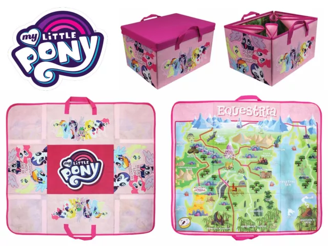 My Little Pony Equestria 2 In 1 Tappetino Da Gioco Rosa Pieghevole Scatola Giocattolo