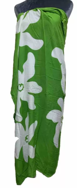 Sarong Green White  Beach Cover-up Hawaiian Luau Cruise Dress KLK Hawaii