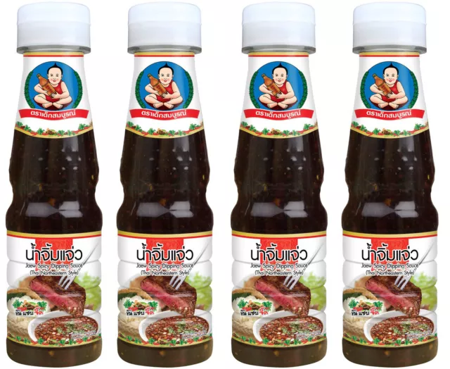 4 x165 ml. Healthy Boy Dek Som Boon Jaew Spicy Dipping Sauce E-Sarn Style