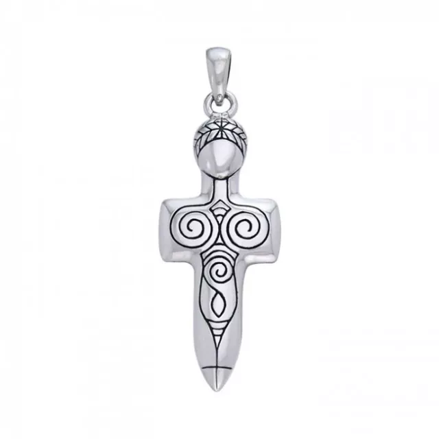 Cari Buziak Anu Mère Déesse .925 Argent Sterling Pendentif Peter Stone Bijoux