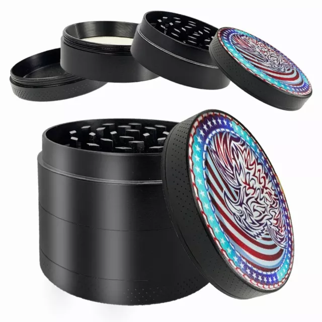 2.2" Tobacco Herb Grinder Spice Herbal 4 PC Metal Smoke Crusher(Eagle)