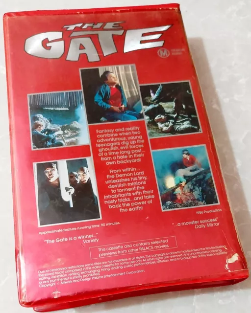 The Gate VHS Video Tape Palace Entertainment Special Cover Art Horror Movie 2