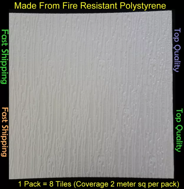 2M² Polystyrene Ceiling Tile Wall Panel Flame Retardant Fire Resistant Hamburg