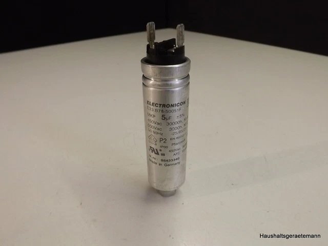 Condensateur De Fonctionnement Pour Sèche-linge Miele G653 SCVi - Référence MAB MKP 5/500 (5µF), TNR 4597650, Occasion