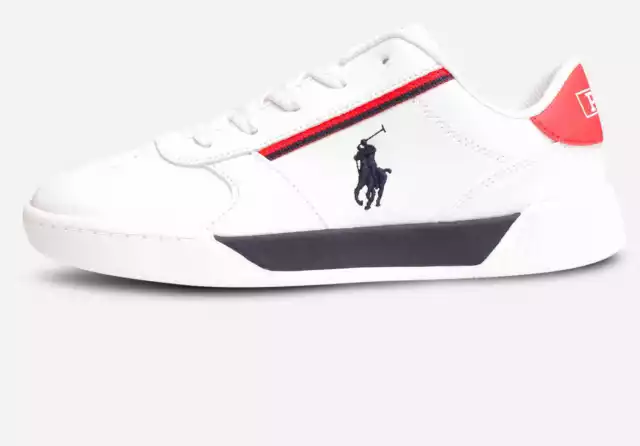 Ralph Lauren scarpe da ginnastica per bambini designer in pelle bianca 3