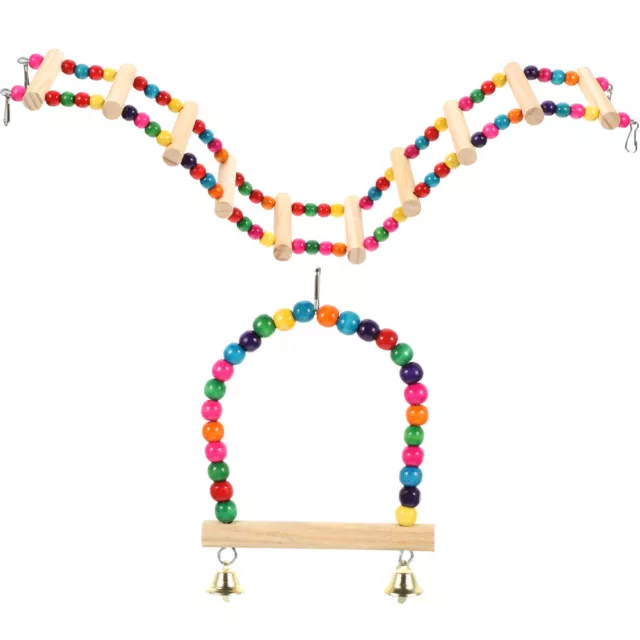 Holzspielzeug Vogelspielzeug Für Sittiche Käfigleiter Papageien Hölzern