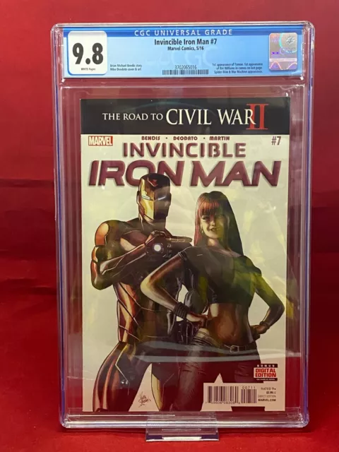 Invincible Iron Man #7 CGC 9.8 WP Marvel Comics 1st Printing 1st Riri Cameo