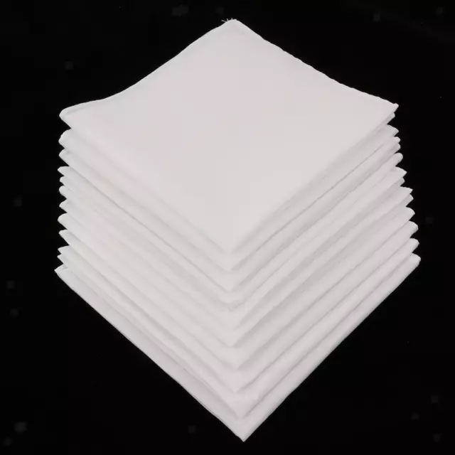 Set di fazzoletti da uomo in cotone morbido   12 pezzi classico bianco