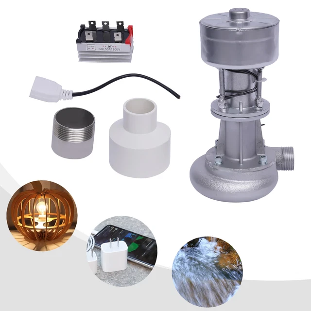 Portable Mini Hydroelectric Generator Micro Hydro Power Station Water Turbine US