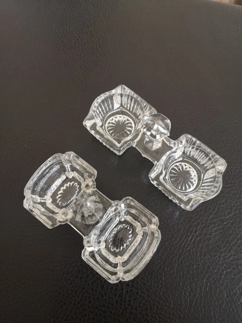 Jugendstil Salz- Und Pfeffer Menage Gewürzschalen Antik Glas