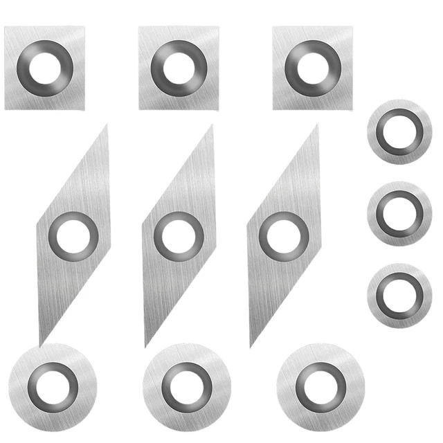 Professional Carbide Inserts Set for Wood Lathe Turning Tools 12 Pieces