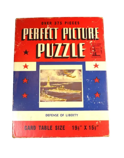 Vintage Perfect Picture Complete Jigsaw Puzzle Defense of Liberty 375 Pieces