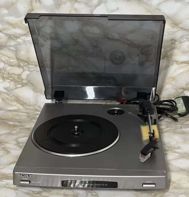 Silver/Black Sony PS-J20 Turntable-Record/Vinyl player