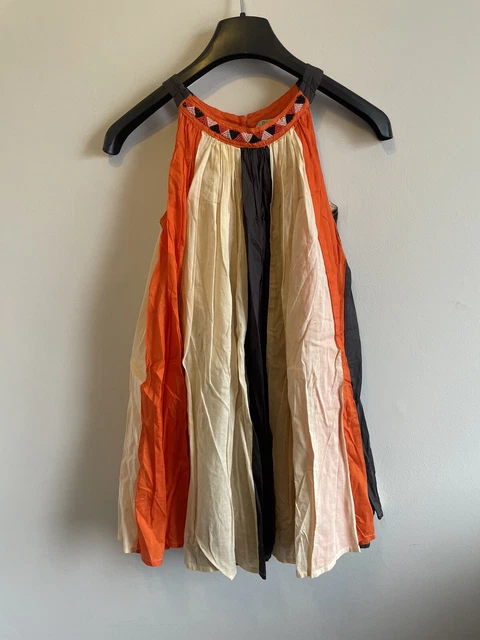 Abito collezione M&S Indaco età 7-8 100% cotone perline