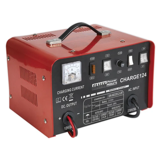 Sealey CHARGE124 Chargeur Batterie 28Amp 12/24V 230V