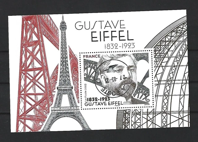 Superbe bloc nouveauté Gustave Eiffel  2023 oblitéré TTB PCD
