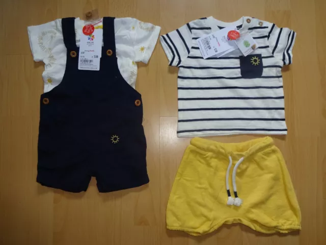 Baby Set Kombi Latzhose + Hose + 2 T-Shirts Oberteile Junge Gr.62 *NEU+Etikett*
