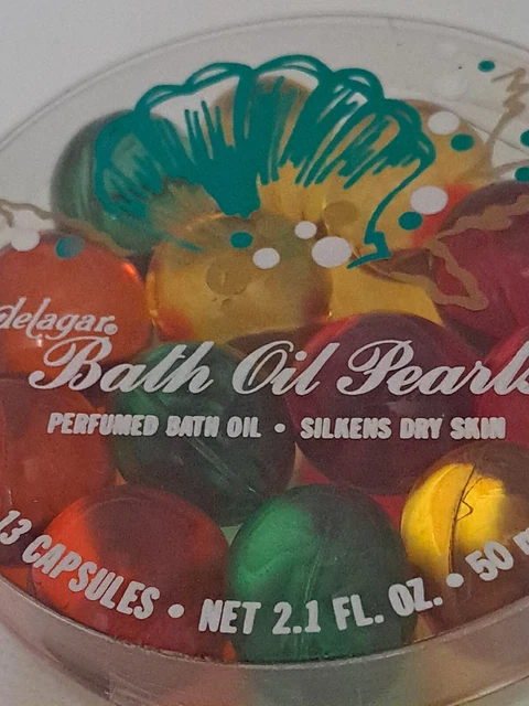 VINTAGE DELAGAR BATH OIL PEARLS - 13 total beads, Still New in Package VINTAGE DELAGAR BATH OIL PEARLS - 13 total beads, Still New in Package