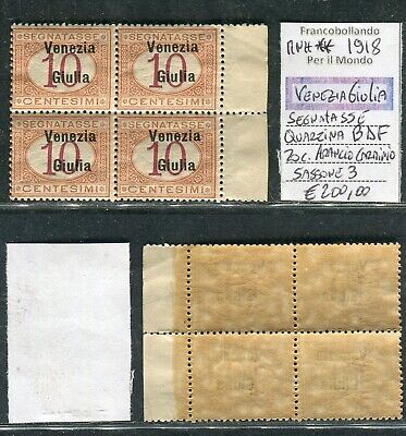 1918 Venezia Giulia Quartina Postage Stamps Postcard Overprinted Saxon 3 MNH