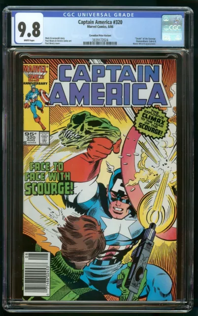 Captain America (1986) #320 Cgc 9.8 Canadian Price Variant Cpv White Pages