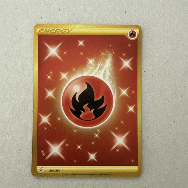 gold fire energy pokemon card Sun & Moon Burning Shadows - - 167/147 Fire Energy 284/264 Fusion Strike
