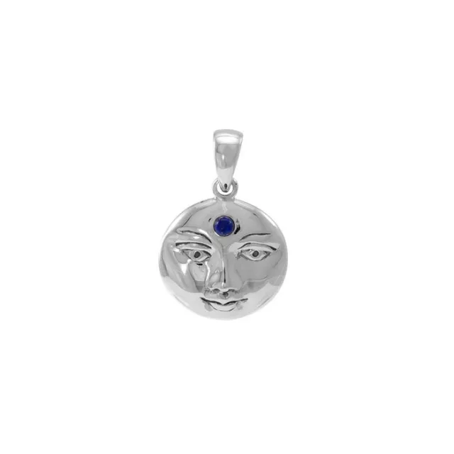 Lune Visage .925 Pendentif Argent Massif Par Peter Stone Fin Bijoux Lapis