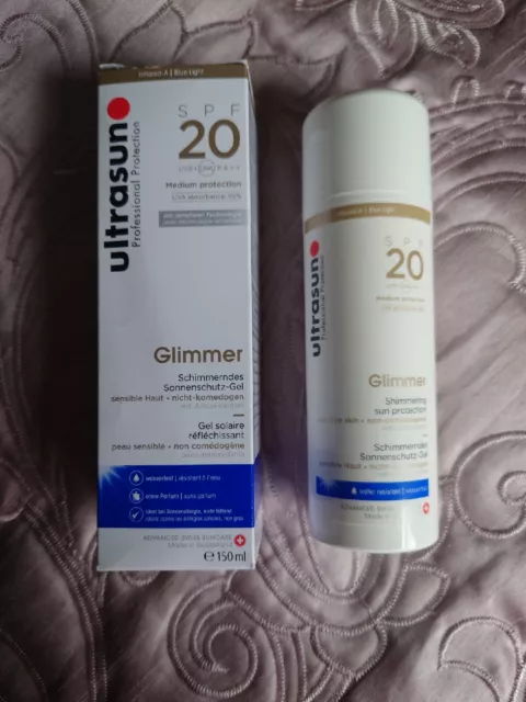 Ultrasun SPF20 Glimmer Shimmering Sun Medium Protection 150ml NEW & BOXED