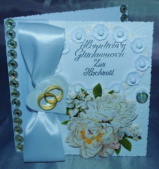 3D Pop-up Hochzeitskarte – Weiß & Lila, Mit Brautkleid-Motiv | Elegante Glückwunschkarte, 12x18 Cm | Inkl. Umschlag