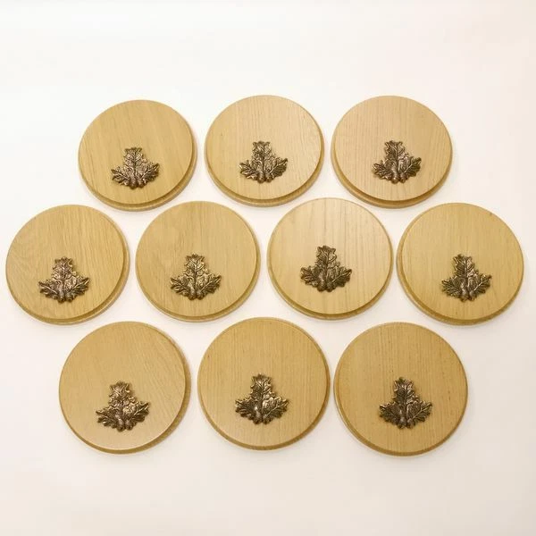 10 Pieza Placa de Jabalí Redondo Roble Claro Af 15 CM Tablero Keiler Gewaffbrett